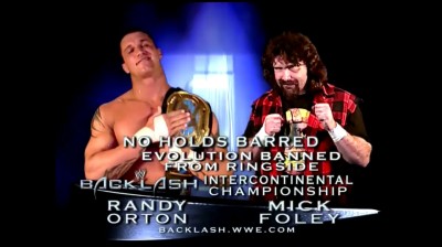 Randy Orton vs. Cactus Jack - Intercontinental Title No Holds Barred Falls Count Anywhere Match: Backlash 2004